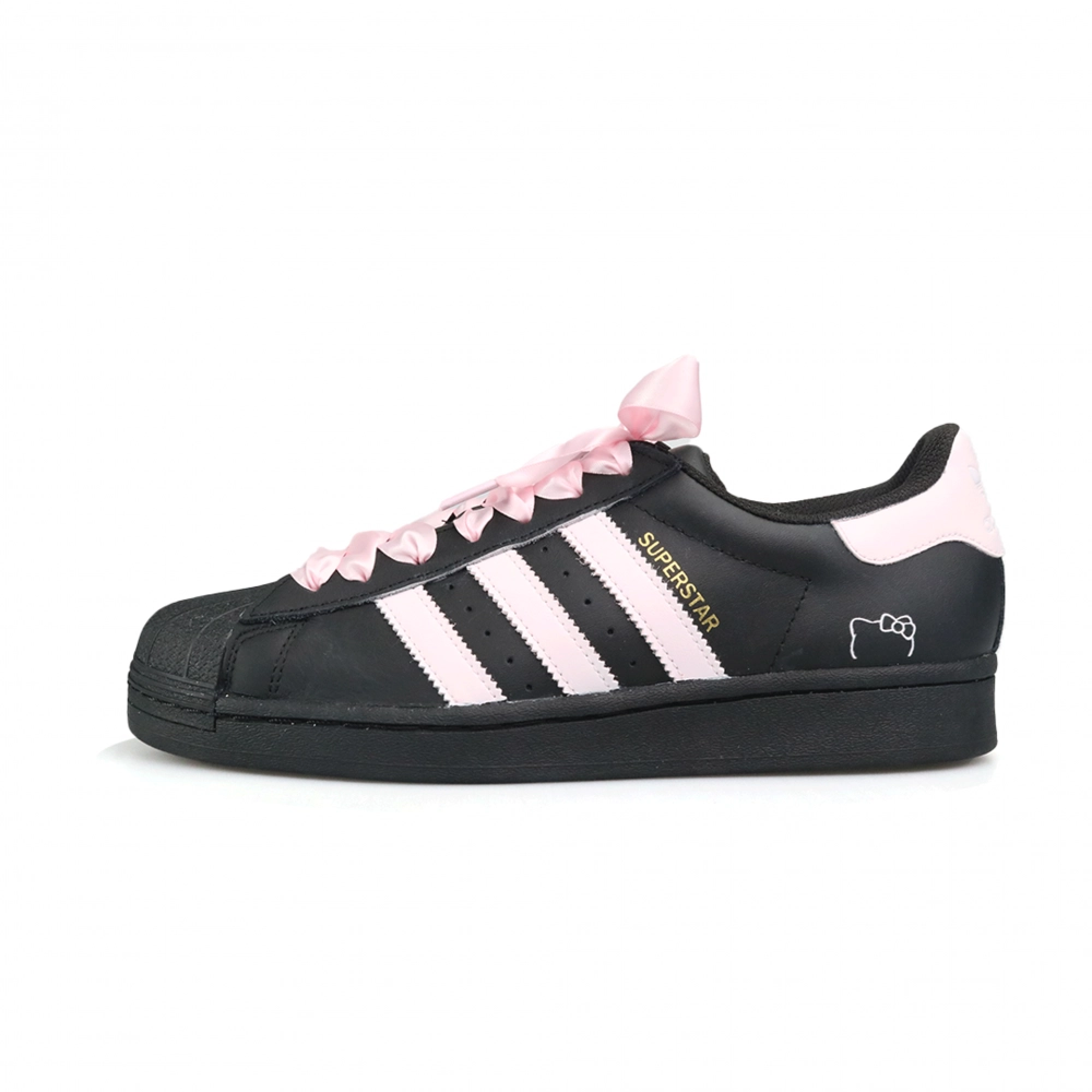 Adidas Originals SUPERSTAR Blackberry Abrasion Resistant Low top Skateboard Shoes Women's Black Pink