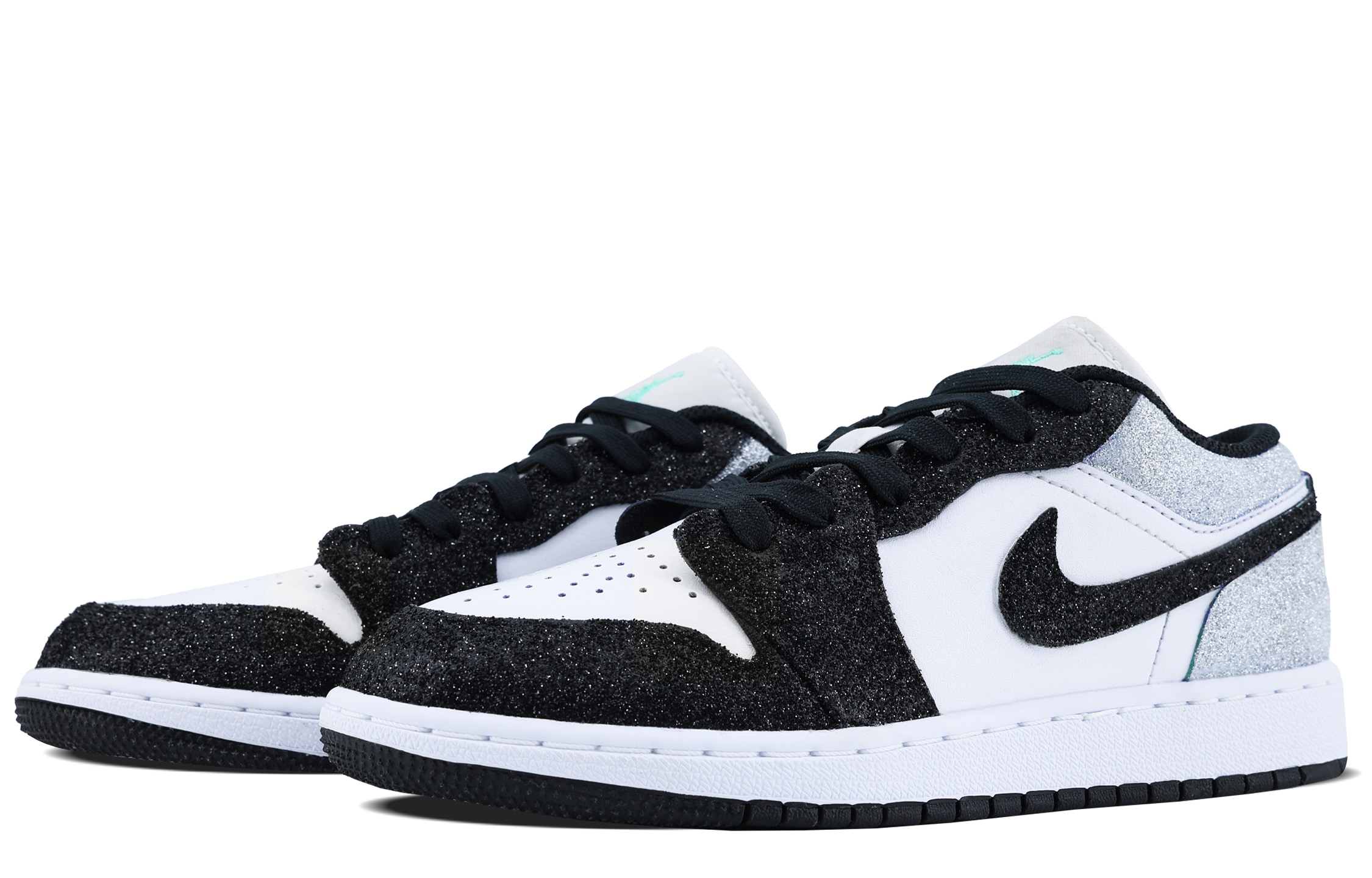 Jordan Air Jordan 1 Anti-Slip Wear-Resistant Low-Top Vintage Basketball Shoes GS Black Silver купить в интернет-магазине Yoocart с быстрой доставкой по России.