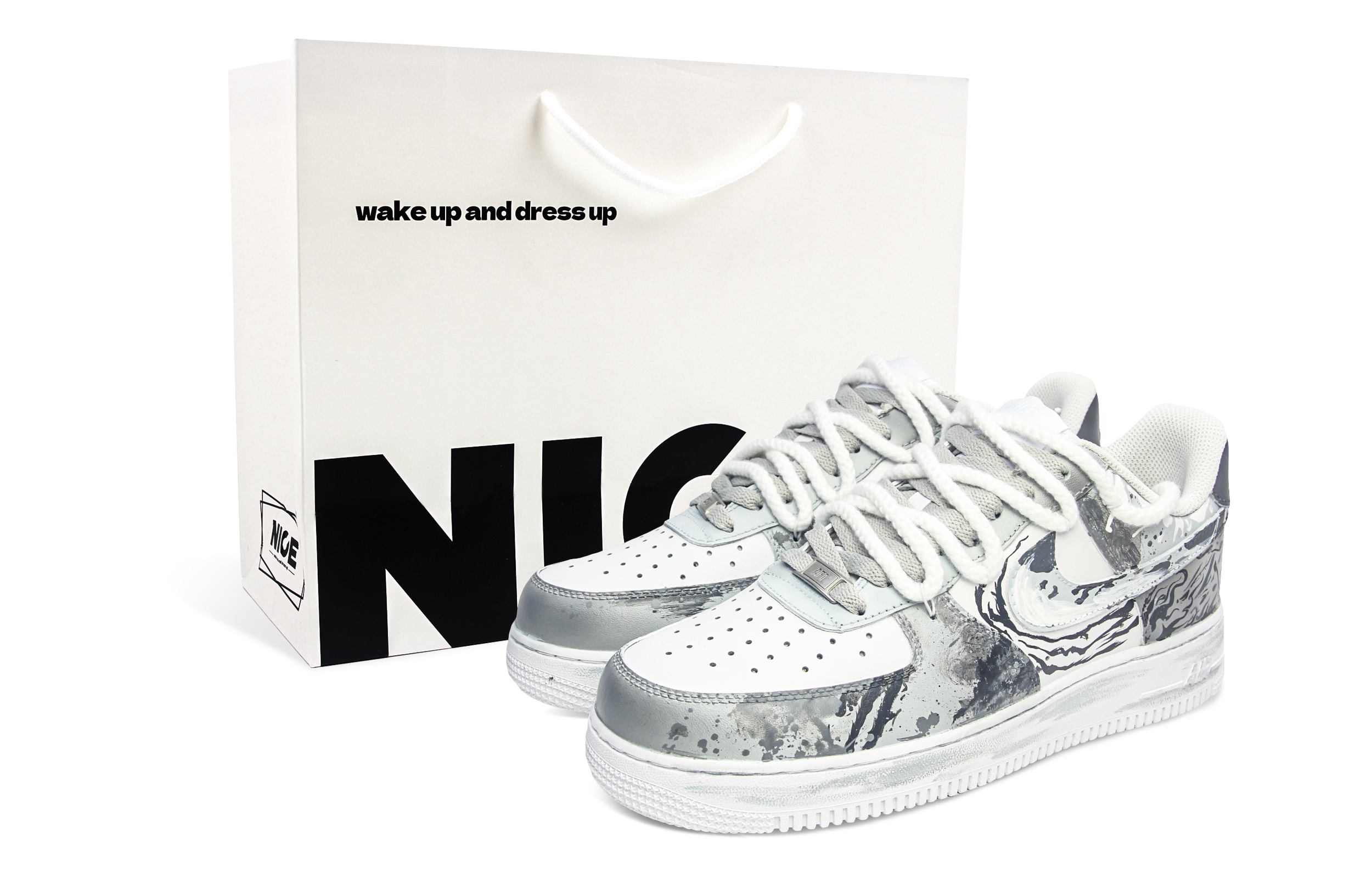 Nike Air Force 1 Abrasion Resistant Low Top Skateboard Shoes Unisex Concrete Gray