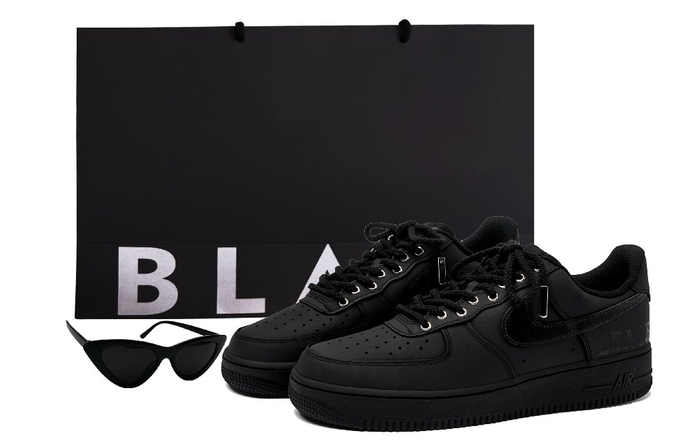 Nike Air Force 1 Low-Top Skateboard Shoes Unisex Matte Black