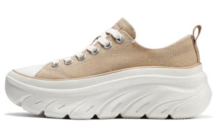 Skechers Street Anti-Slip And Wear-Resistant Height Increasing Low-Top Skateboard Shoes Women's Beige