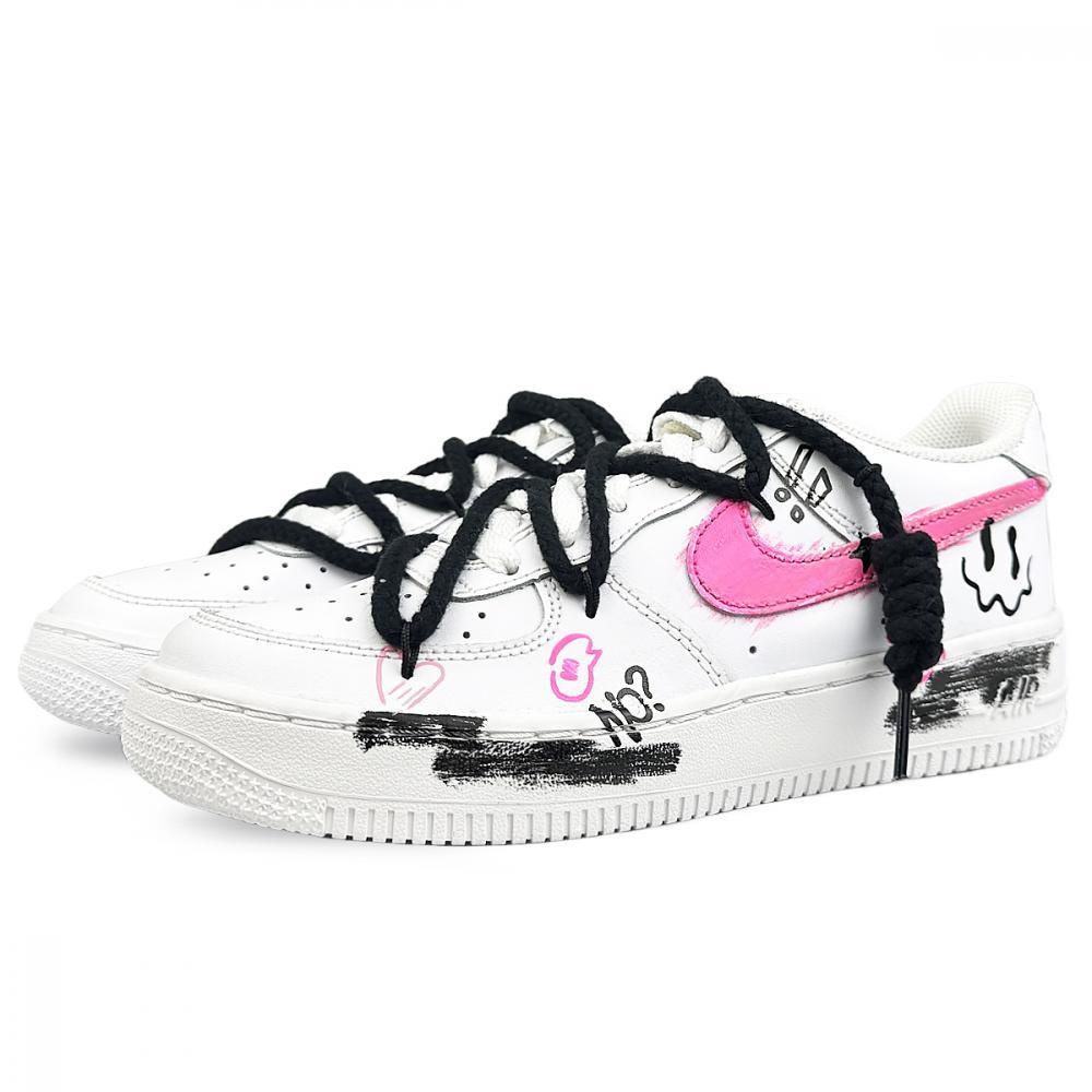Nike Air Force 1 Anti-Slip Wear-Resistant Low-Top Skateboard Shoes Women's White Black Pink купить в интернет-магазине Yoocart с быстрой доставкой по России.