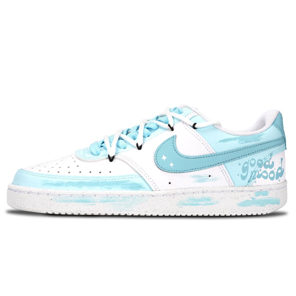 Nike Court Vision 1 Abrasion Resistant Low Top Skateboard Shoes Unisex Light Blue