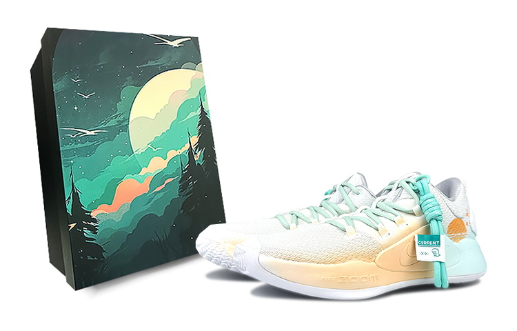 Nike Hyperdunk X Cushioned Slip-Resistant Low-Top Basketball Shoes Men's White Orange Green