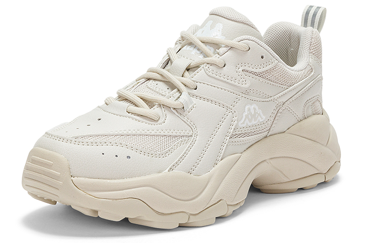 Kappa Shock Absorbers With Slip Resistant And Abrasion Resistant Properties Low Top Chunky Sneakers Women's New Khaki