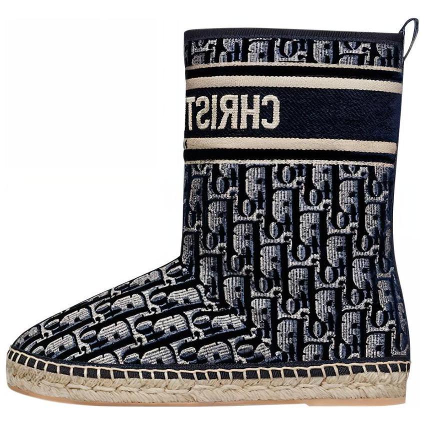 DIOR Women's Chez Moi Granville Ankle Boot 'DIOR Oblique - Deep Blue'