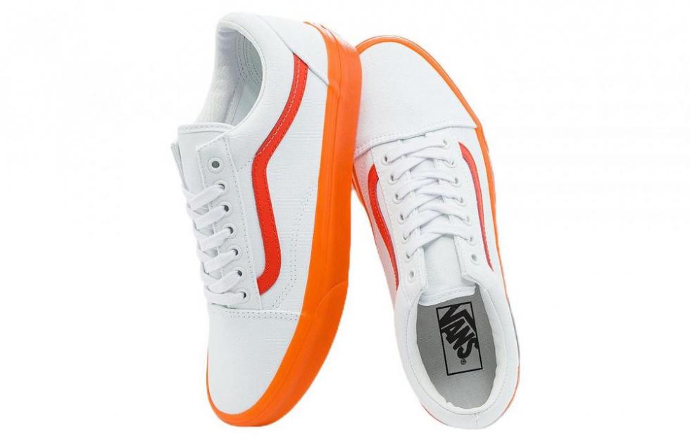 Vans Old Skool Casual Low Top Skate Shoes Small Orange Side Stripe Unisex 'White' купить в интернет-магазине Yoocart с быстрой доставкой по России.