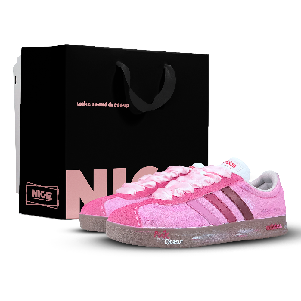 Adidas VL COURT 2.0 Low Top Skateboard Shoes Women's Pink
