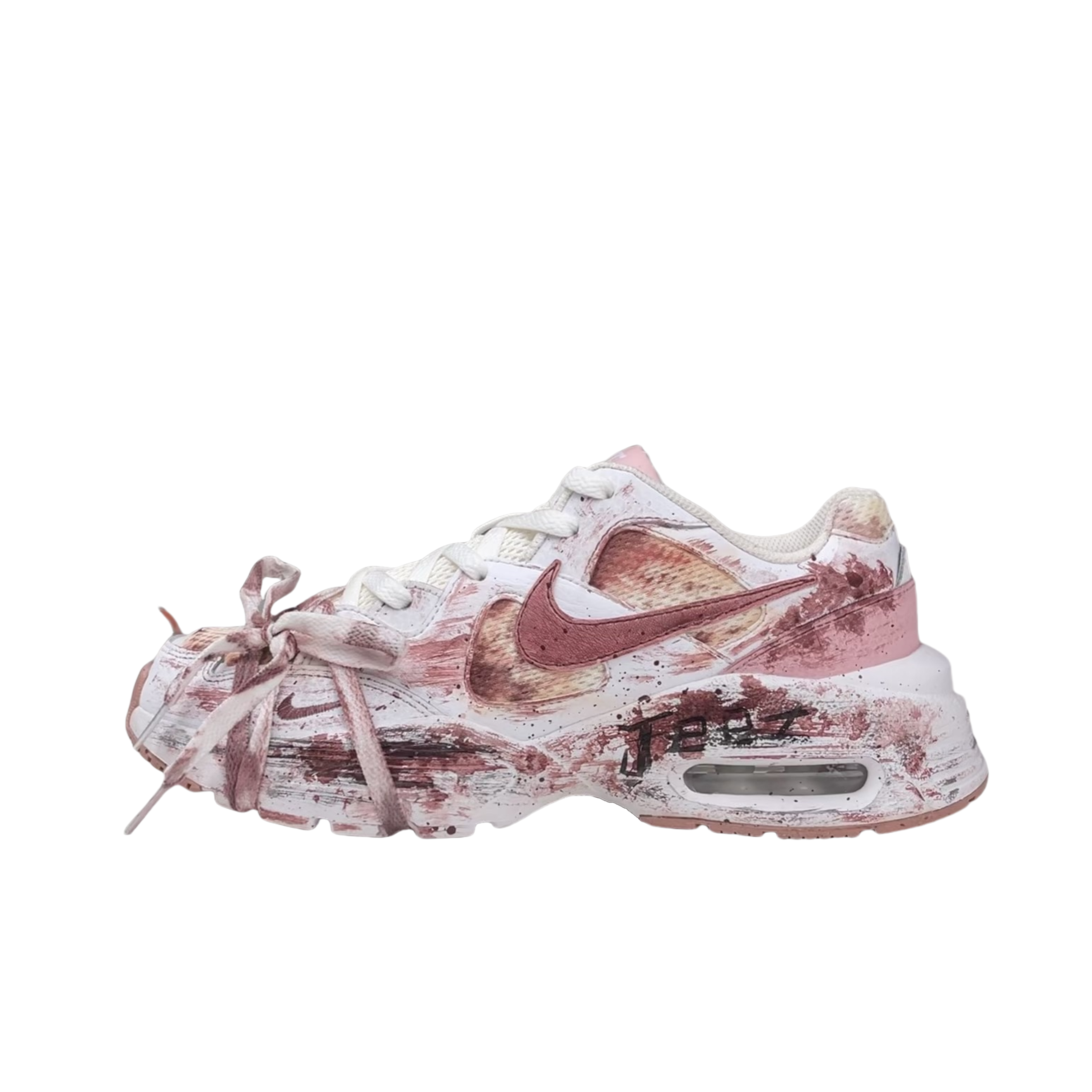 Nike Air Max Fusion Cushioned Wear-Resistant Breathable Low-Top Training Running Shoes Women's White Pink
