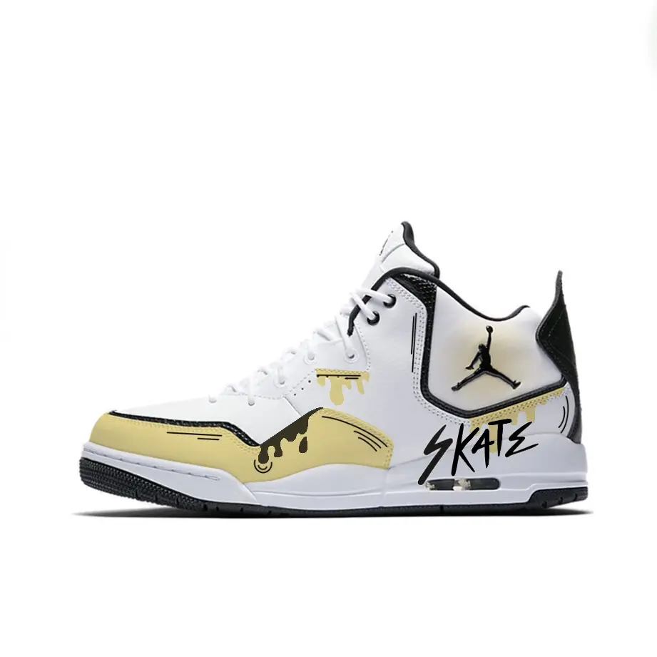 Jordan Courtside 23 Vintage Basketball Shoes Unisex Mid top Yellow