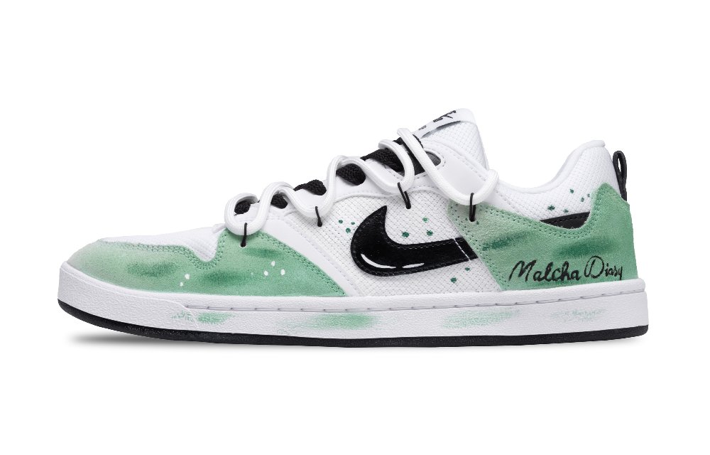Nike SB Alleyoop Low Top Skateboard Shoes Men's White Green