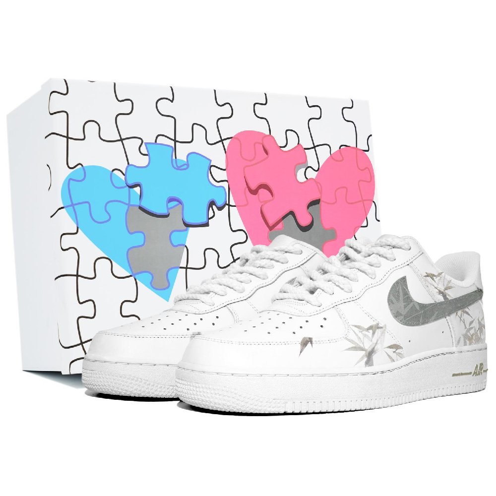 Nike Air Force 1 Coverage Impact Resistance Low Top Skateboard Shoes Unisex White Gray