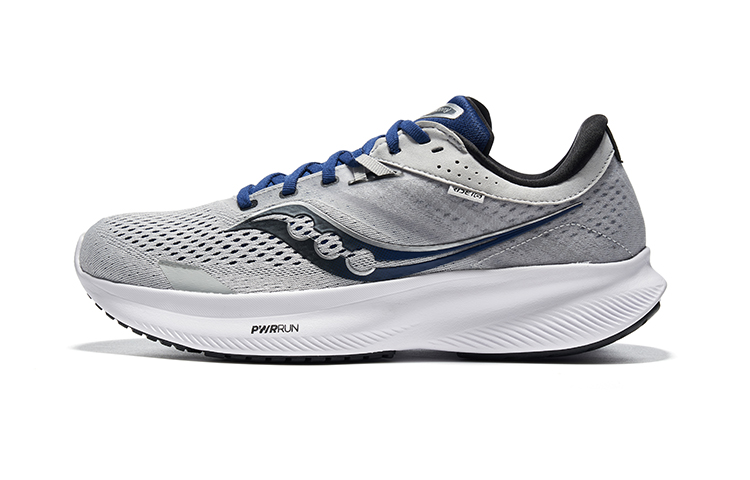 Saucony Ride 16 Cushioning, Abrasion Resistant, Slip Resistant Low Top Training Running Shoes Men's Gray Black