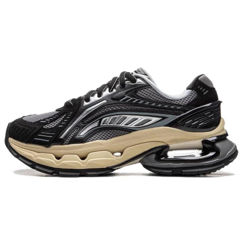 LiNing Furious Rider Bow Cushioning Wear-Resistant Low-Top Casual Shoes Men's Black Gray