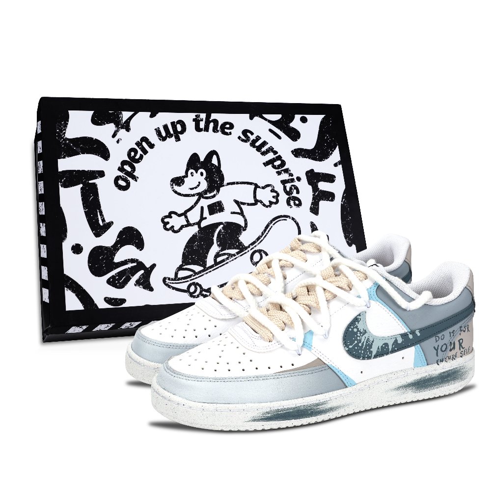 Nike Court Vision 1 Low Top Skateboard Shoes Unisex Blue