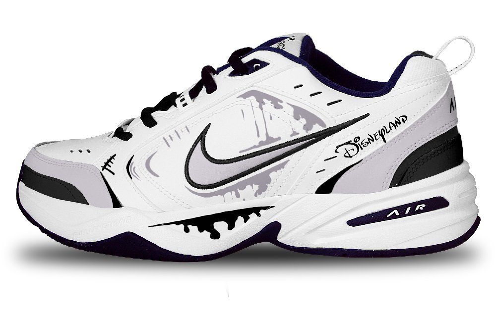 Nike Air Monarch 4 Anti-Slip And Wear-Resistant Height Increasing Low-Top Chunky Sneakers Unisex Gray White Black