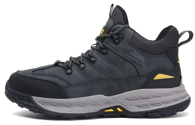 Jeep Hiking / Trekking Shoes Men Mid-Top Black Gray