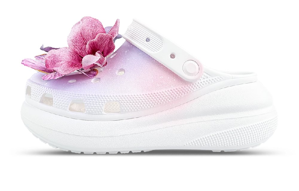 Crocs Crush Clog Clogs Unisex White Pink Purple