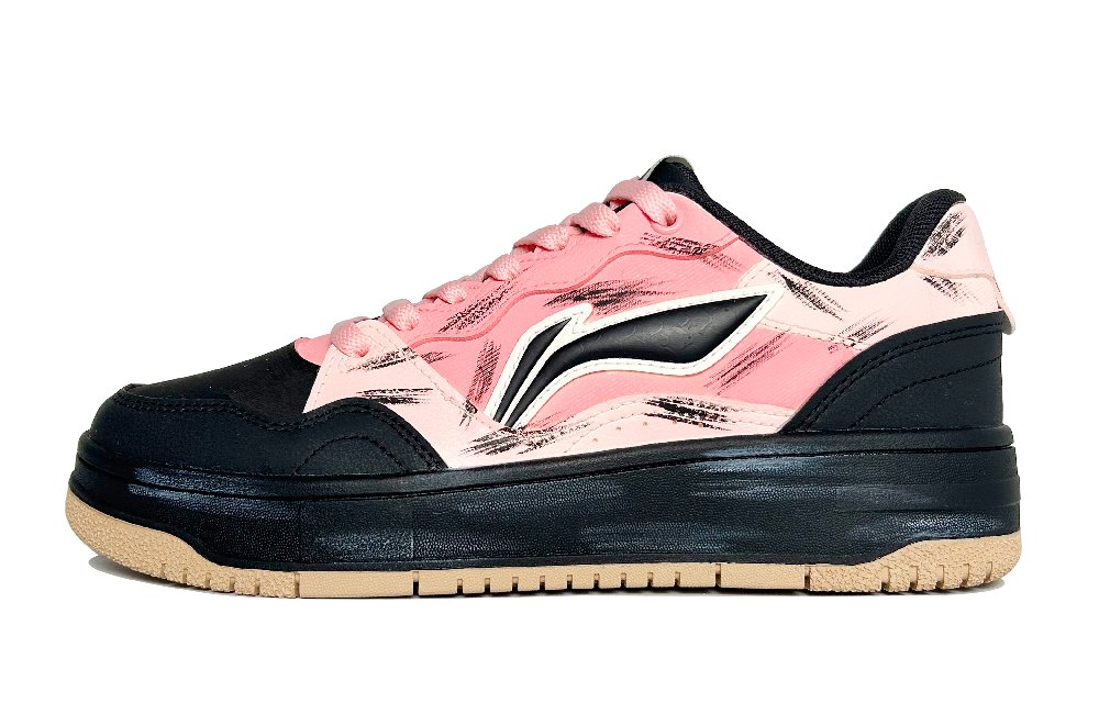 LiNing Tianji Soft Anti Slip Wear Resistant Low Top Skateboard Shoes Women's Black Pink