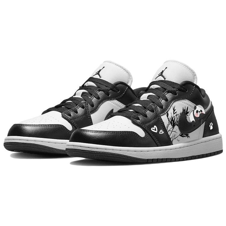 Jordan Air Jordan 1 Wear-Resistant Slip-Resistant Low-Top Vintage Basketball Shoes Women's Black White купить в интернет-магазине Yoocart с быстрой доставкой по России.