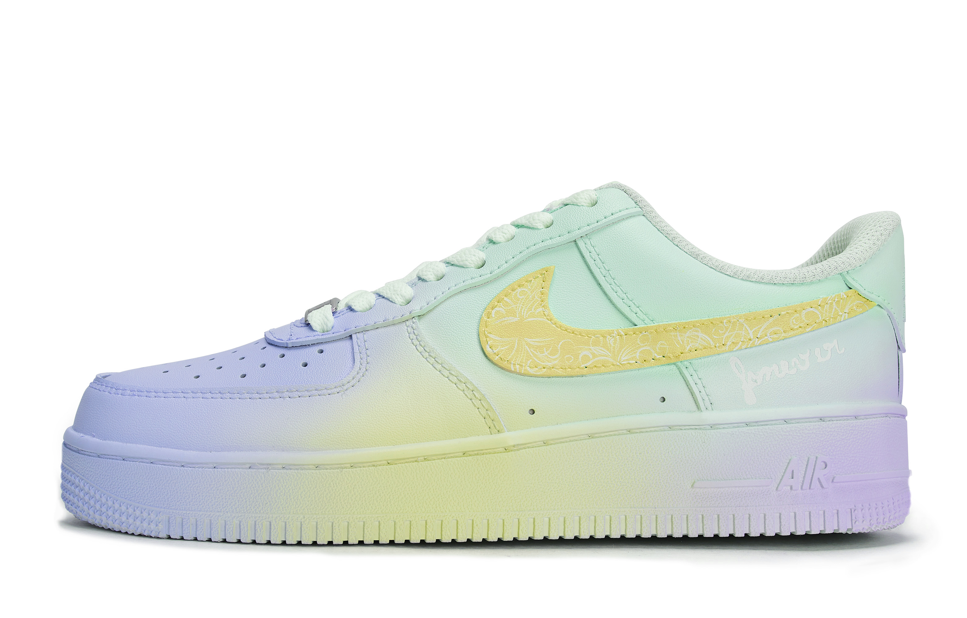 Nike Air Force 1 Anti Slip Wear Resistant Low Top Skateboard Shoes Unisex Pink, Yellow, Purple