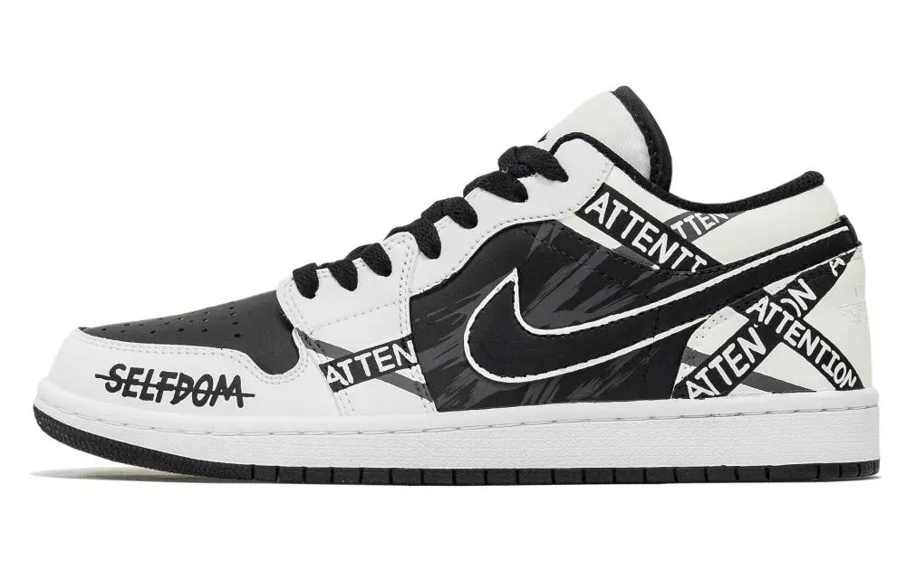 Jordan Air Jordan 1 Rhapsody, Alert Cushioning, Wear Resistant Low top Vintage Basketball Shoes Unisex White Black
