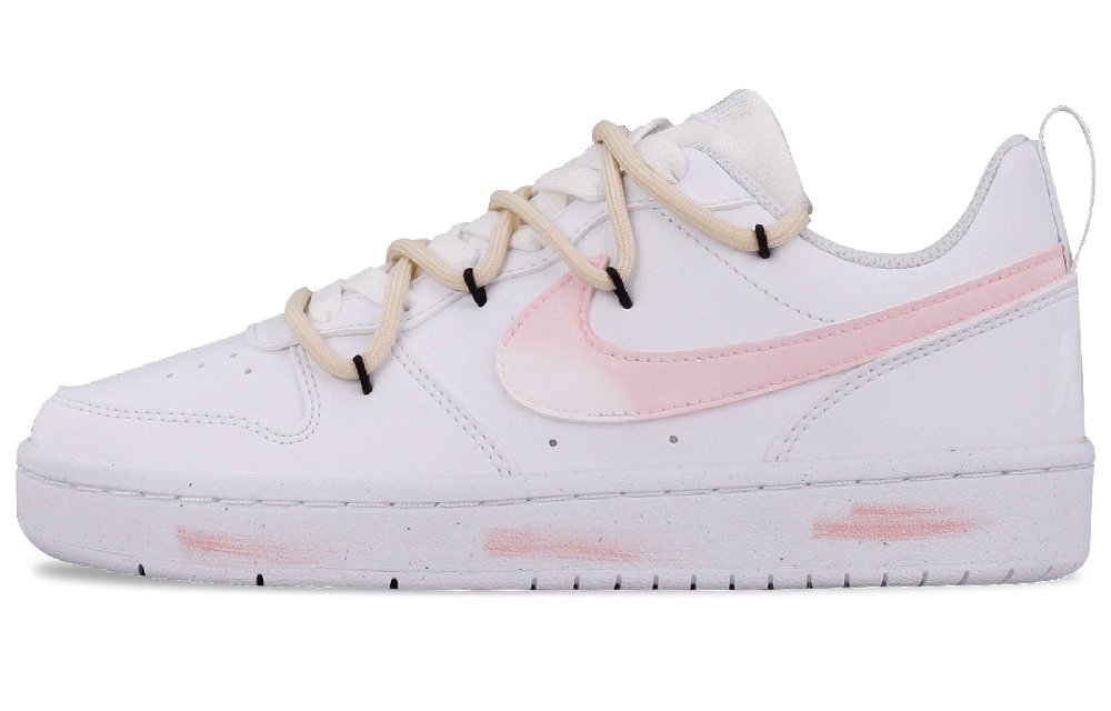 Nike Court Borough Small White Shoes Coverage Anti-Slip And Wear-Resistant Low-Top Skateboard Shoes GS Pink