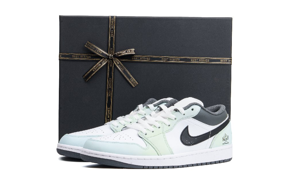 Jordan Air Jordan 1 Low Top Vintage Basketball Shoes Unisex Teal
