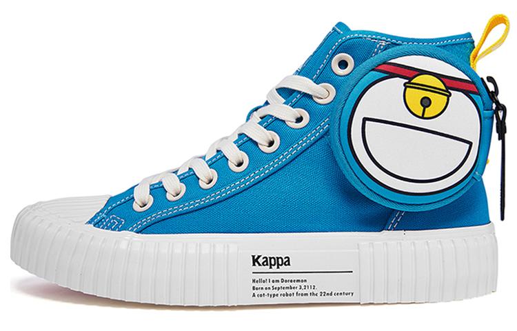 Doraemon x Kappa Anti-Slip Wear-Resistant Lightweight Breathable High-Top Skateboard Shoes Unisex Blue