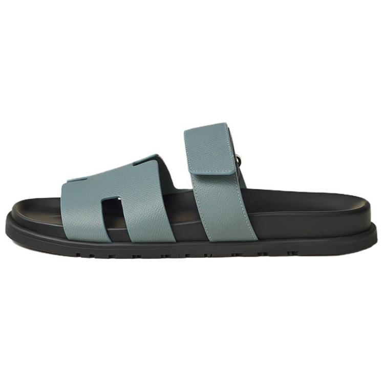 HERMES Chypre Rubber Sole Slip Resistant Slide Slippers Men's Blue