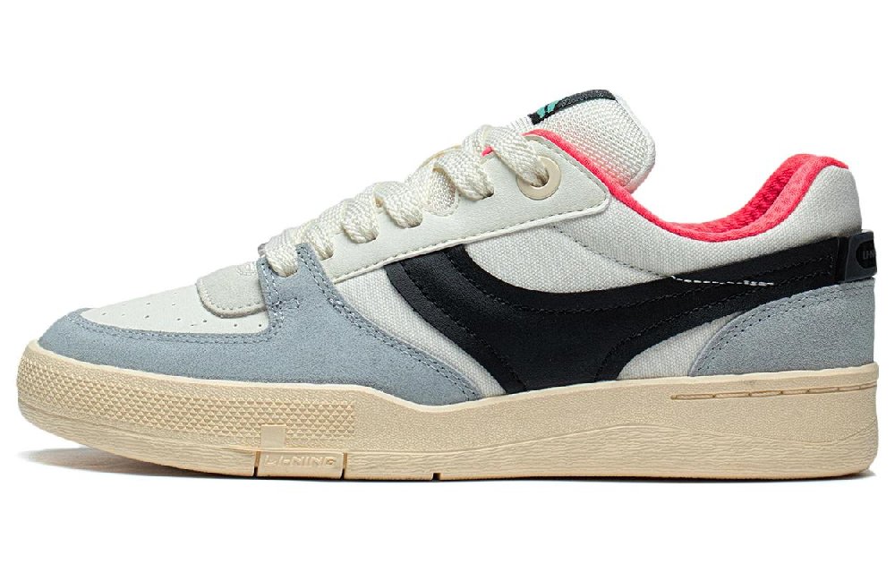 LiNing Slip-Resistant Low-Top Skateboard Shoes Women's Blue Gray
