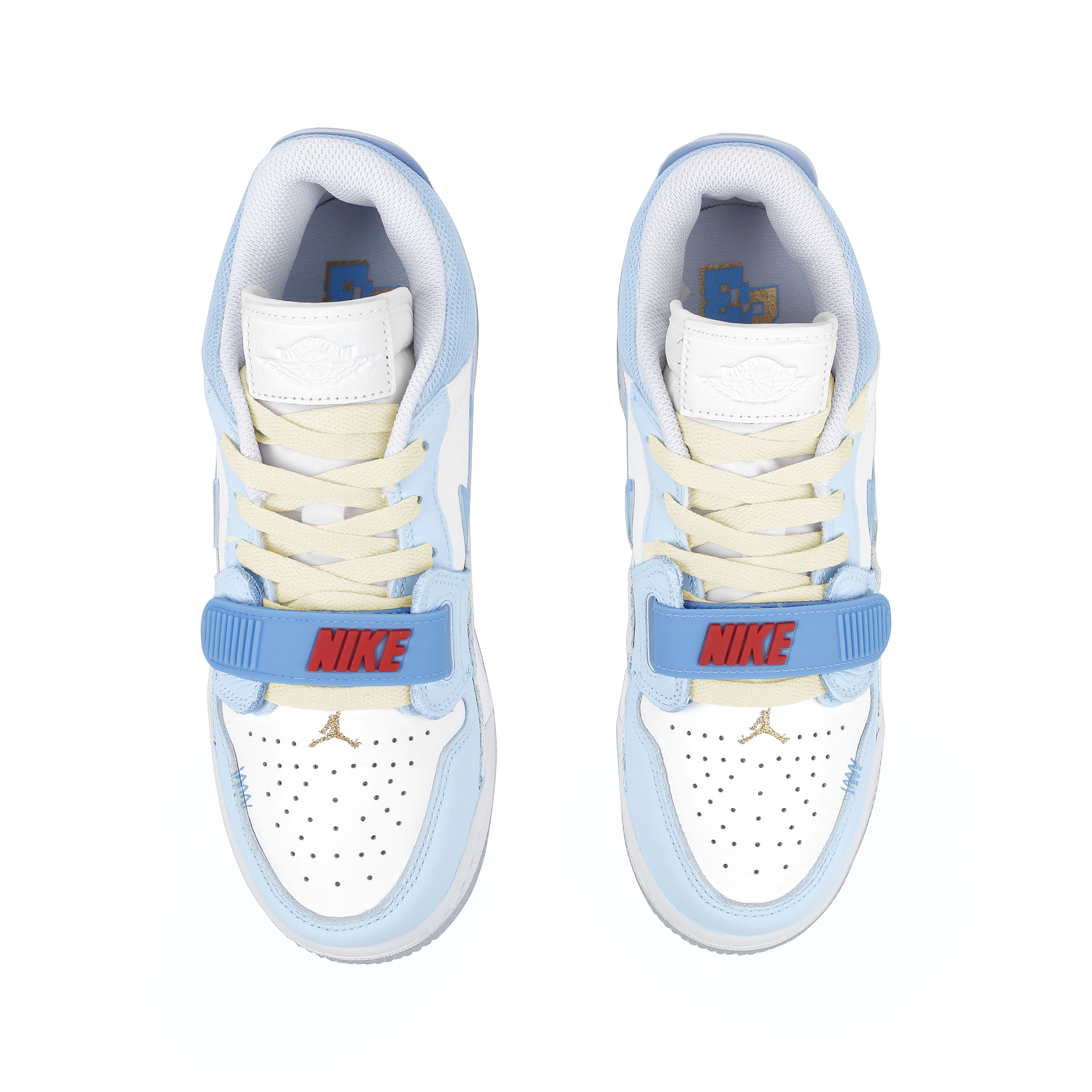 Jordan Legacy 312 Slip-Resistant Breathable Low-Top Vintage Basketball Shoes Women's White Blue купить в интернет-магазине Yoocart с быстрой доставкой по России.