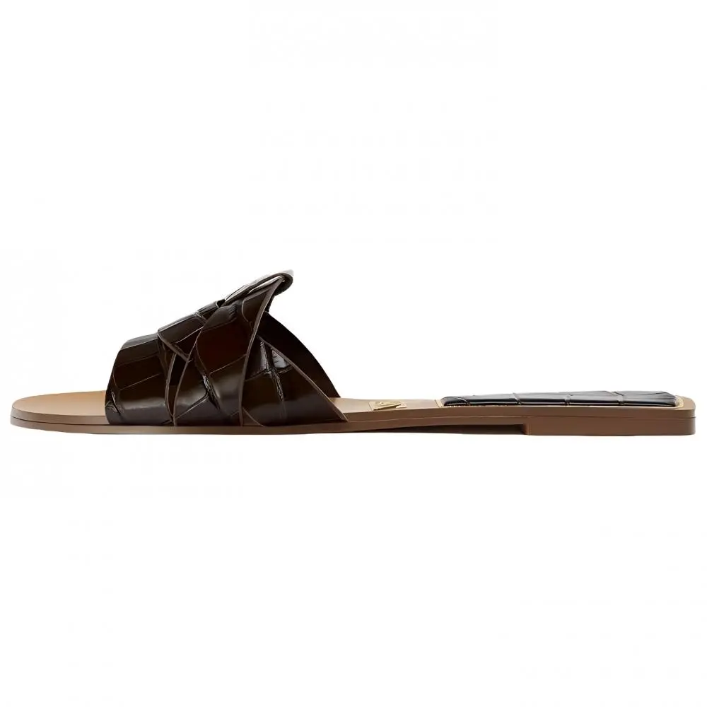 ZARA Slip Resistant Slide Slippers Women's Brown