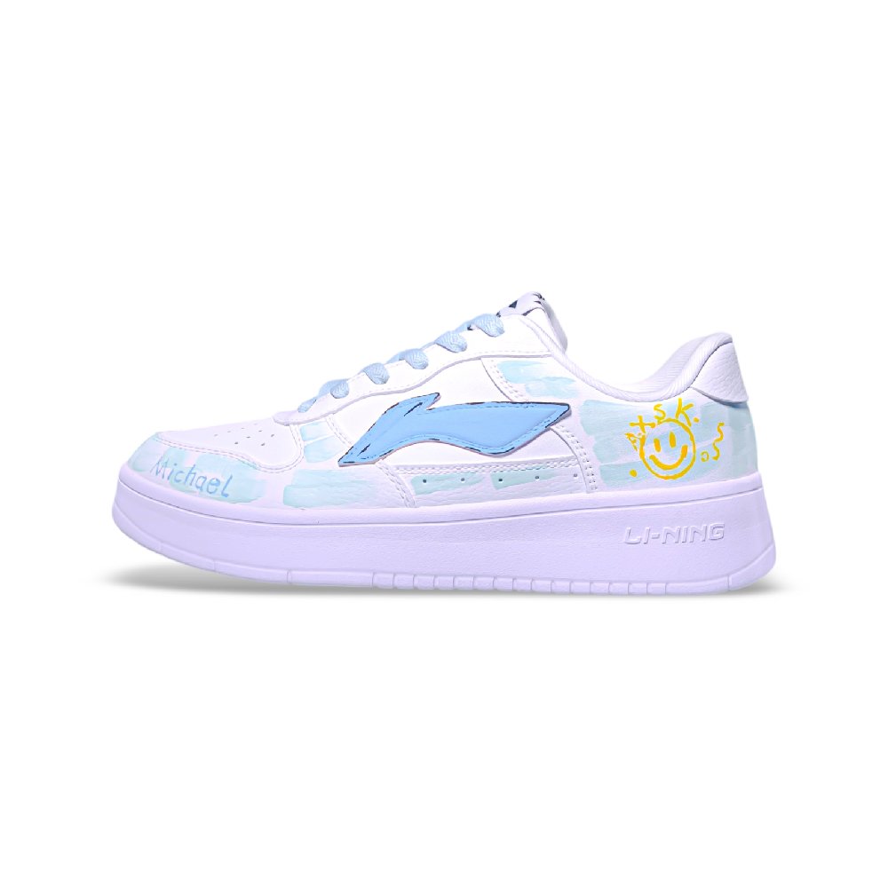 LiNing Pontoon Boats Anti Slip Wear Resistant Low Top Skateboard Shoes Men's White