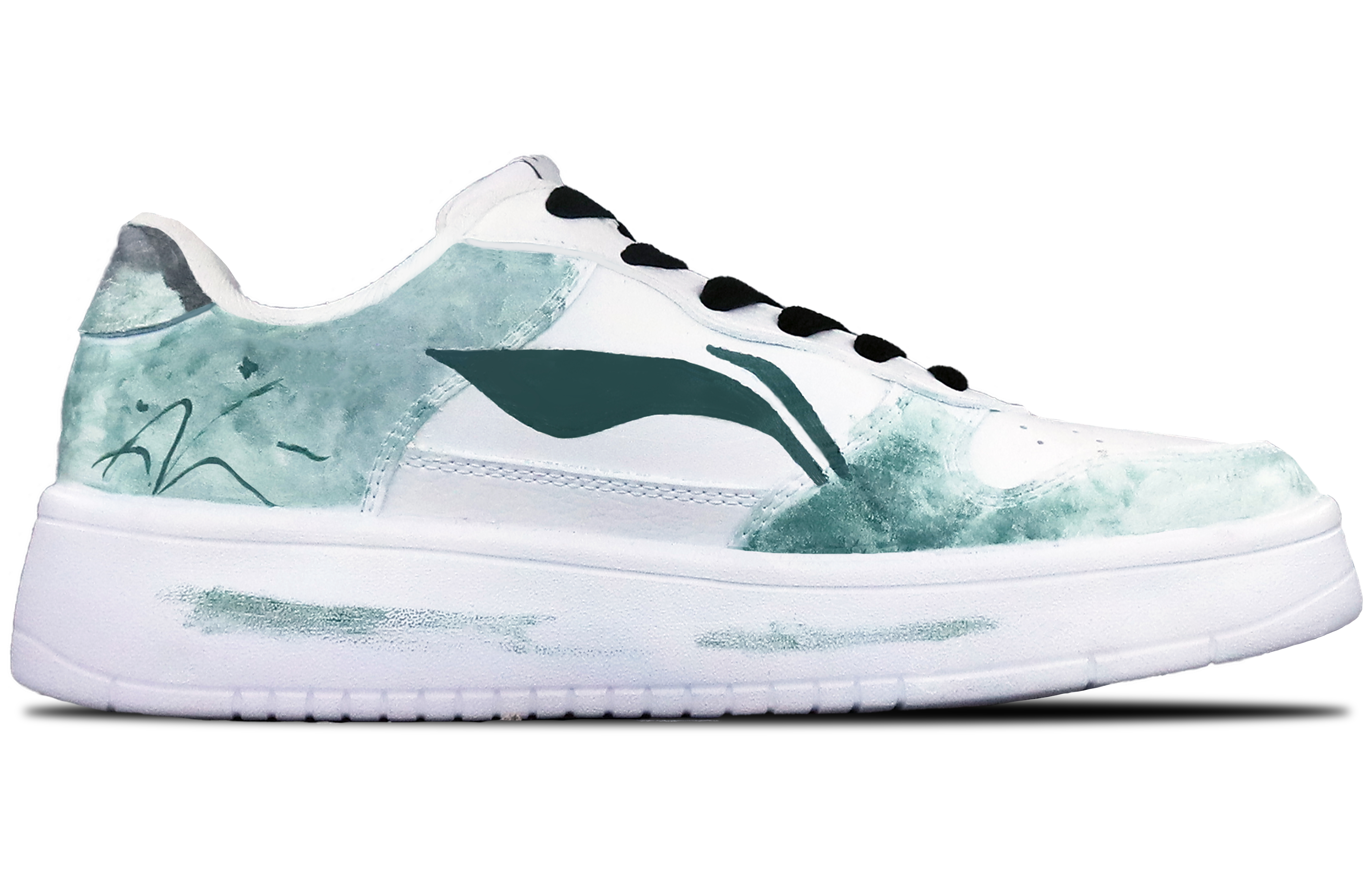 LiNing Pontoon Boats Cushioning, Abrasion Resistant, Height Increasing Low top Skateboard Shoes Men's White Green купить в интернет-магазине Yoocart с быстрой доставкой по России.