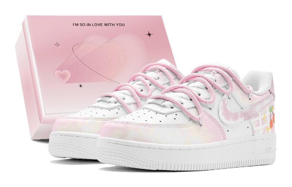 Nike Air Force 1 Low Top Skateboard Shoes Women's Pink