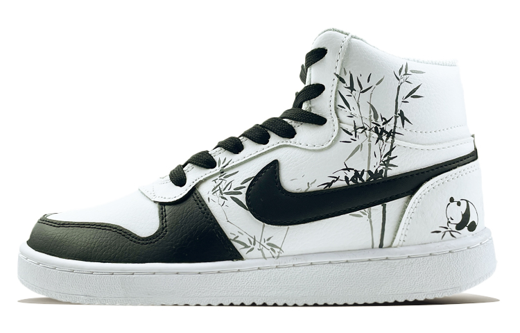 Nike EBERNON Warm Anti-Slip And Wear-Resistant High-Top Skateboard Shoes Men's Black White