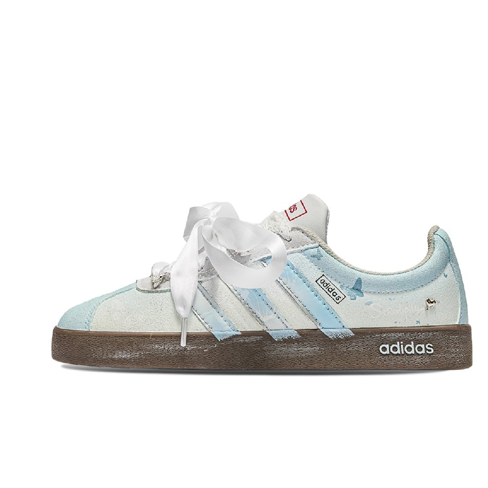 Adidas Neo VL Court 2.0 Wukong Realm, Blue Overlay Shock Absorbers Low Top Skateboard Shoes Unisex Blue Brown