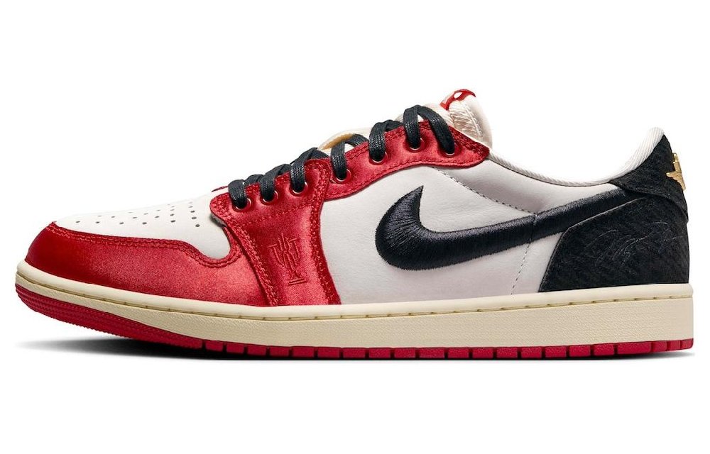 Jordan Air Jordan 1 Винтажные баскетбольные кроссовки Low Top Белый черный красный Унисекс
