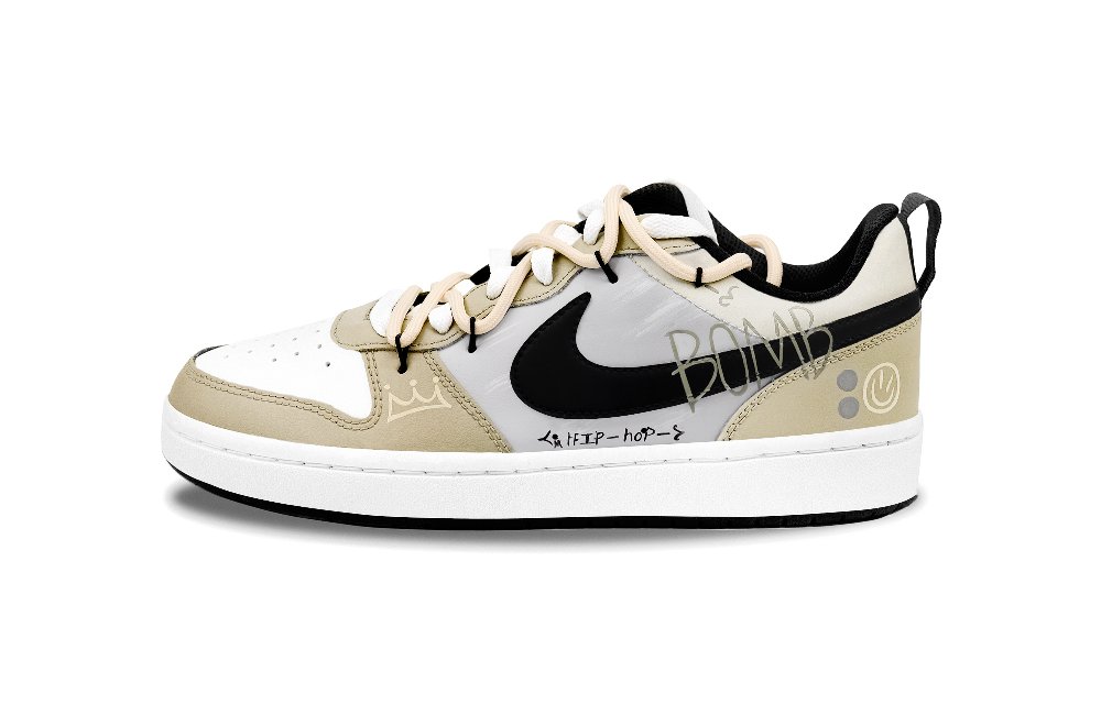 Nike Court Borough Bomb Non slip Lightweight Low Top Skateboard Shoes Women's Brown Gray