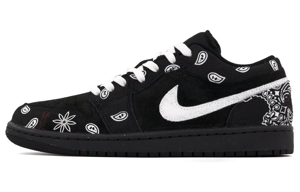 Jordan Air Jordan 1 Slip-Resistant Low-Top Vintage Basketball Shoes Men's Black White