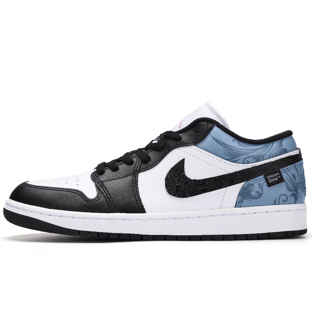 Jordan Air Jordan 1 The Classic Of Mountains And Seas Fish Low Top Vintage Basketball Shoes Men's Black Blue