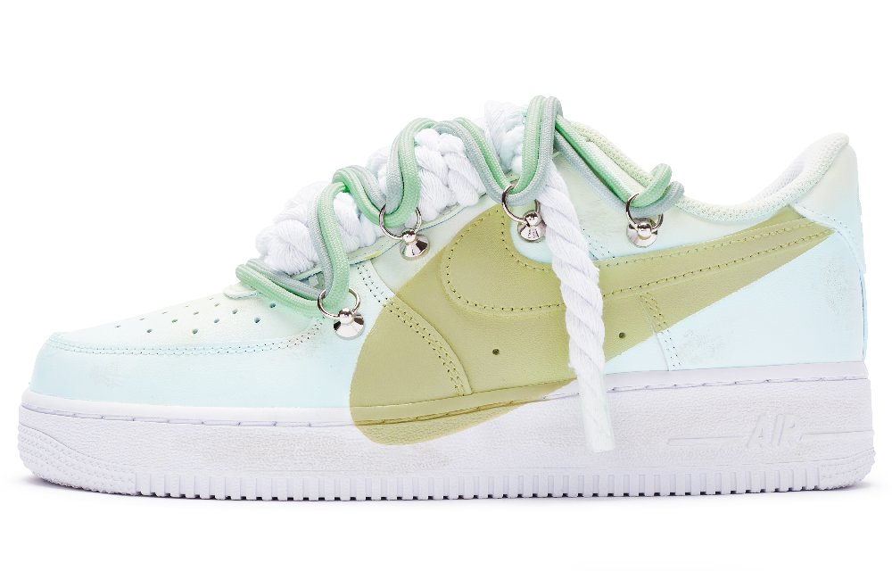 Nike Air Force 1 07 Air Force 1 Anti Slip Wear Resistant Low Top Skateboard Shoes Men's Avocado Green Blue