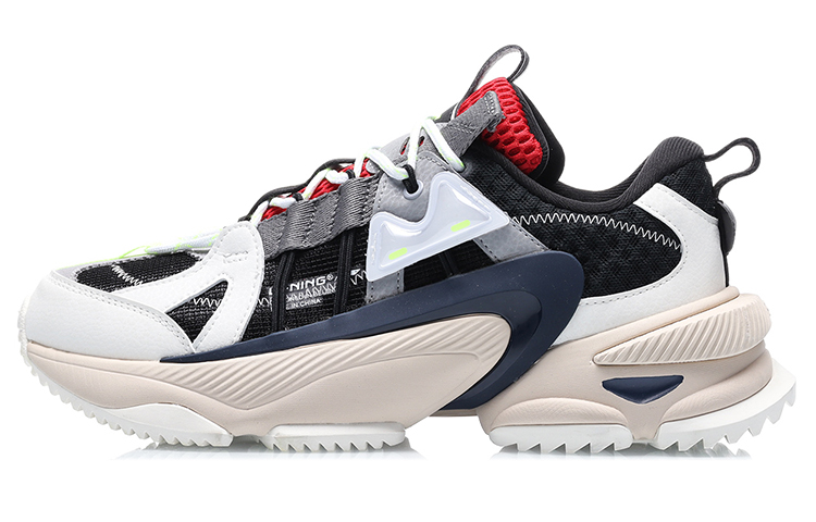 LiNing M1 Shock Absorbers Slip Resistant, Abrasion Resistant, Breathable Low Top Sports Casual Shoes Men's Black White