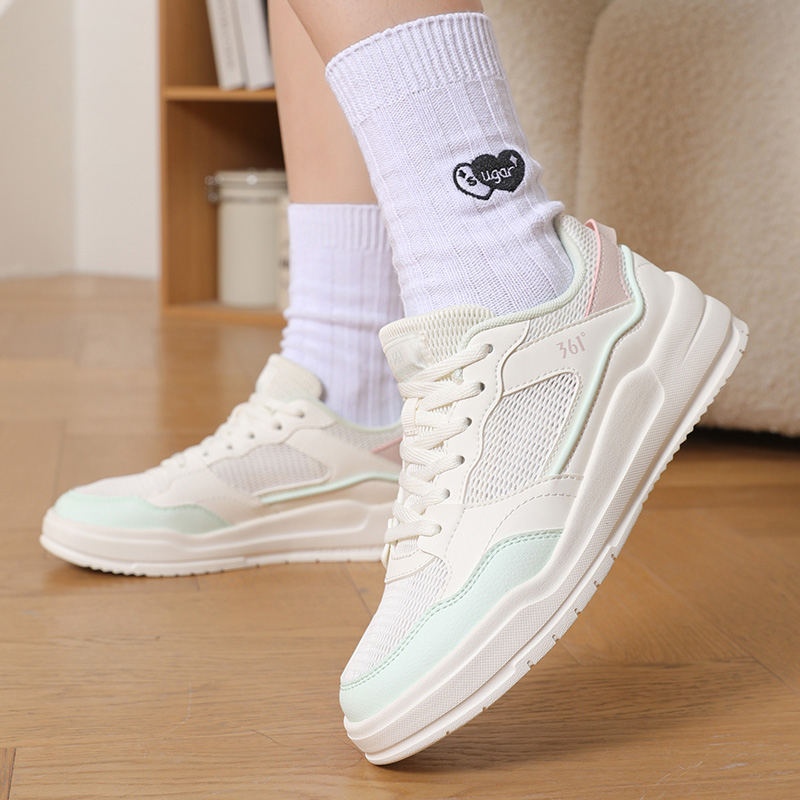 361° Anti Slip Wear Resistant Low Top Skateboard Shoes Women's White Green Pink купить в интернет-магазине Yoocart с быстрой доставкой по России.