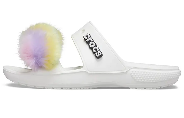Crocs Classic Fur Sure 2 Straps Sandals 'White'
