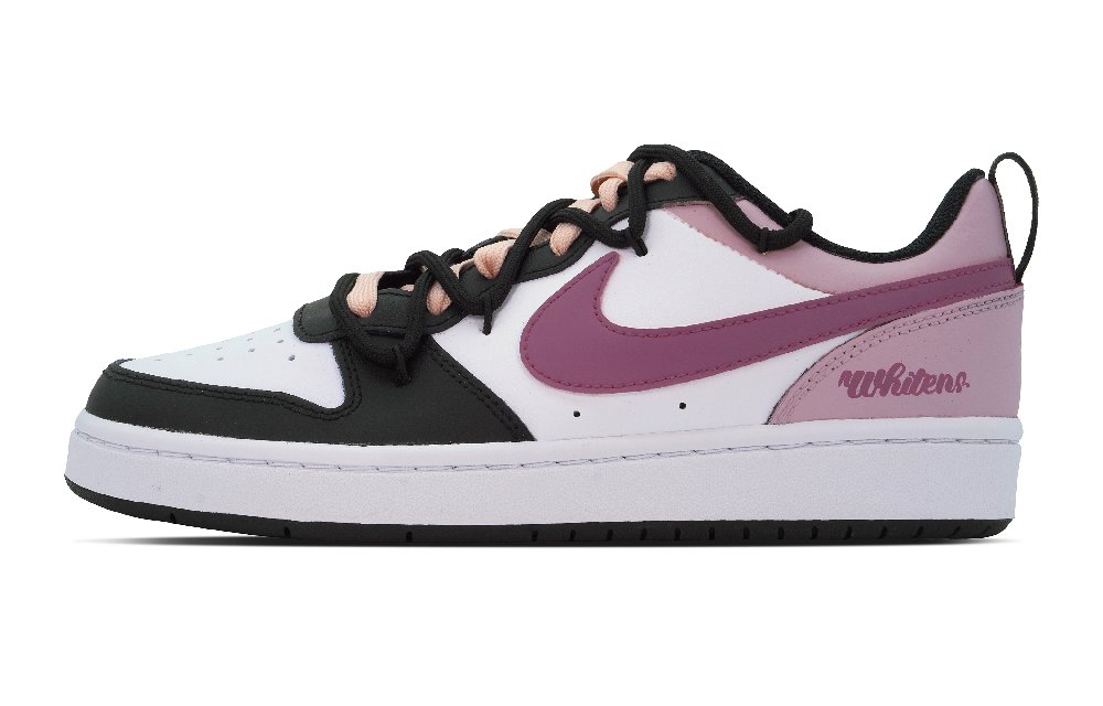 Nike Court Borough DEER Licorice Strawberry Low-Top Skateboard Shoes GS Black White Pink