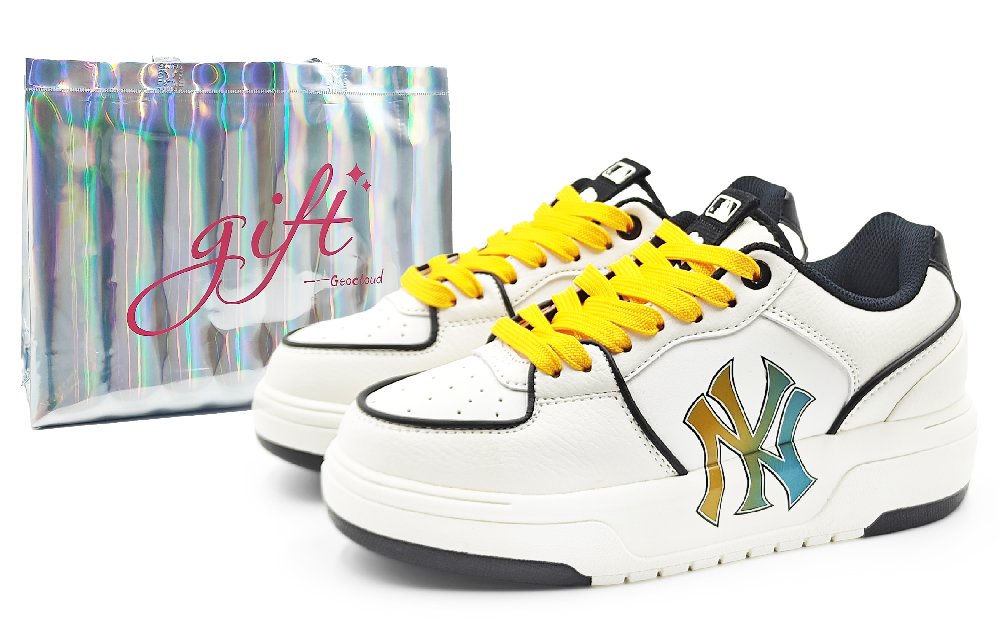 MLB Chunky Liner Abrasion Resistant Low Top Skateboard Shoes Unisex White Yellow
