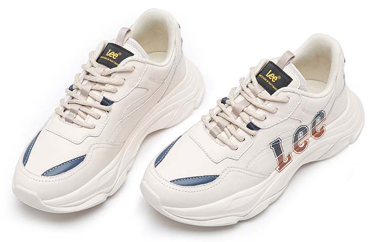 Lee Breathable Height Increasing Low-Top Chunky Sneakers Women's White