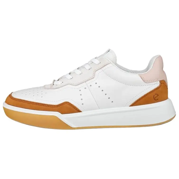 Ecco STREET COURT W Cushioning Low top Casual Shoes Women's White Brown